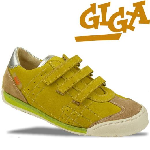 GiGa Shoes Velourleder Sneaker gelb-silber, Gr. 31
