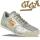 GiGa Shoes Leder Sneaker Schnürer, silber, Gr. 31