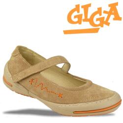 GiGa Shoes Leder Ballerina mit Klettverschluss, h.braun,...