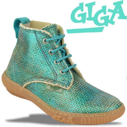 GiGa Shoes Leder Knöchelschuh Schnürer grün Gr. 31