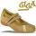 GiGa Shoes Leder Ballerina mit Klettverschluss, braun, Gr. 31