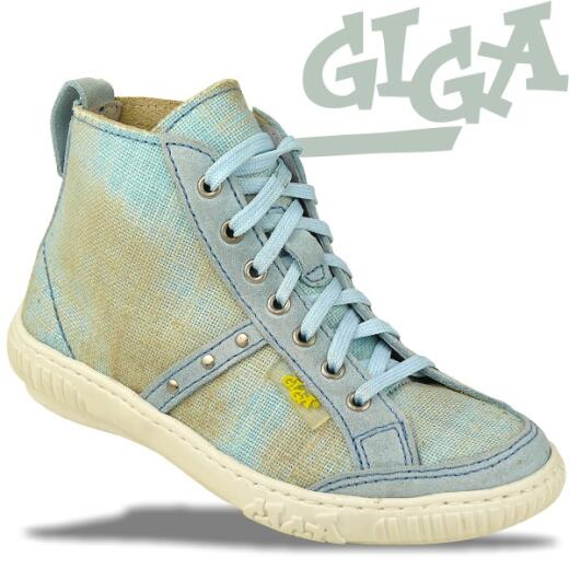 GiGa Shoes Leder Knöchelschuh Schnürer, blau, used look, Gr. 31
