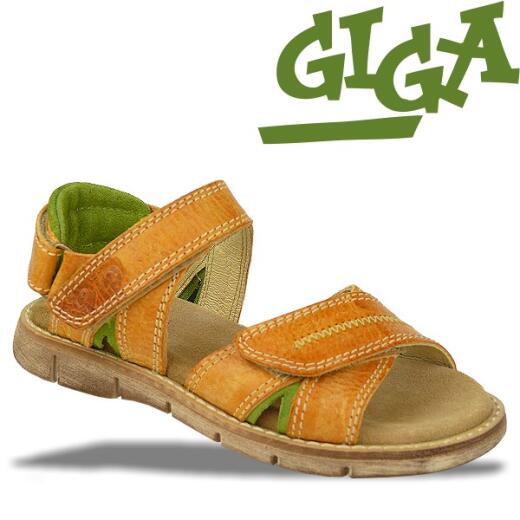 GiGa Shoes Leder Sandale Klettverschluss, braun, Gr. 31