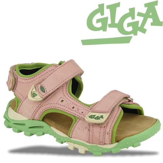 GiGa Shoes Leder Sandale Klettverschluss, rosa, Gr. 31 31