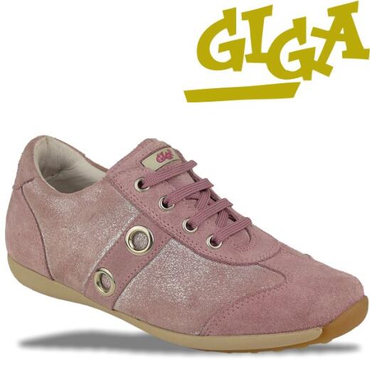 GiGa Shoes Velourleder Sneaker Schnürer, altrosa, Gr. 31