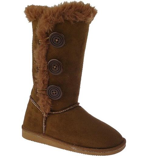 INDIGO kuschelige Boots CANADIANS Fashion Stiefel 3 Knöpfe Gr.28-35 braun EUR 28