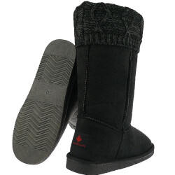 INDIGO kuschelige Boots CANADIANS Fashion Stiefel Strickstulpe Gr.28-35 schwarz EUR 33
