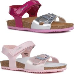 GEOX Mädchen Sandale J New Sandal ALOHA Lederfussbett Fuxia oder Pink Gr.24-35