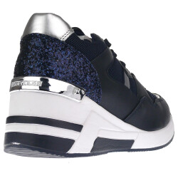 Tom Tailor 8091512 Sneaker Low-Cut Schnürer Glitter Keilabsatz Gr.37-43 blau EUR 43