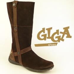 GiGa Shoes Lederstiefel d.braun Velourleder Gr. 31