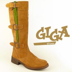 GiGa Shoes Lederstiefel h.braun Velourleder Gr. 31