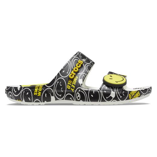 Crocs Classic Smiley Sandal 207207-94S gelb/schwarz Gr.37-43