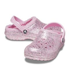 Crocs 207462 Kids Classic Lined Glitter Clog gefüttert Flamingo Gr.22-39