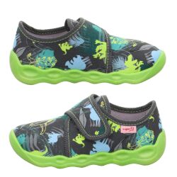 Superfit Jungen Hausschuh Bubble 1-006273-2010 kleine Dinos Gr.23-35
