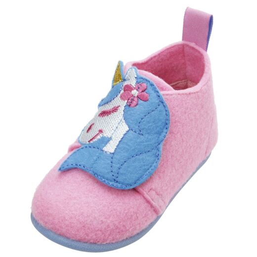 Playshoes Kinder Filz-Hausschuh Einhorn rosa 201613 Gr.21-29
