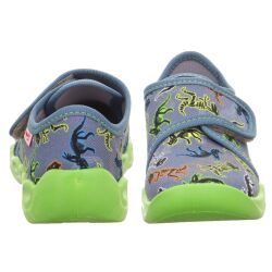 Hausschuhe T-Rex Dinos Baumwolle Klett Weite mittel M III...