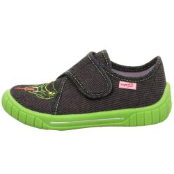 Jungen Hausschuhe Schlange Reptil Baumwolle Denim Klett Superfit Bill Gr.23-35