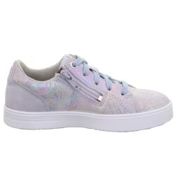 Superfit Mädchen Sneaker Halbschuh STELLA Lowtop Effektleder Reissverschluss Schnürung Blau Gr.27-40
