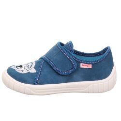 Superfit Hausschuhe Bill Baumwolle Klettverschluss 1-800278-8090 blau Gr.23-38