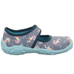 Superfit Mädchen Hausschuh Bonny 1-800283- Klett Regenbogen Einhorn Gr.23-38