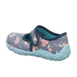 Superfit Mädchen Hausschuh Bonny 1-800283- Klett Regenbogen Einhorn Gr.23-38