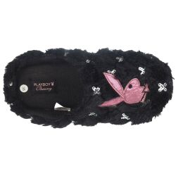 Playboy Plüsch Damen Hausschuhe Schwarz Gr.36-41