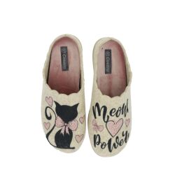 Cosero Damen Pantoffel Hausschuh Katze mit Glitzer...