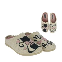Cosero Damen Pantoffel Hausschuh Katze mit Glitzer...